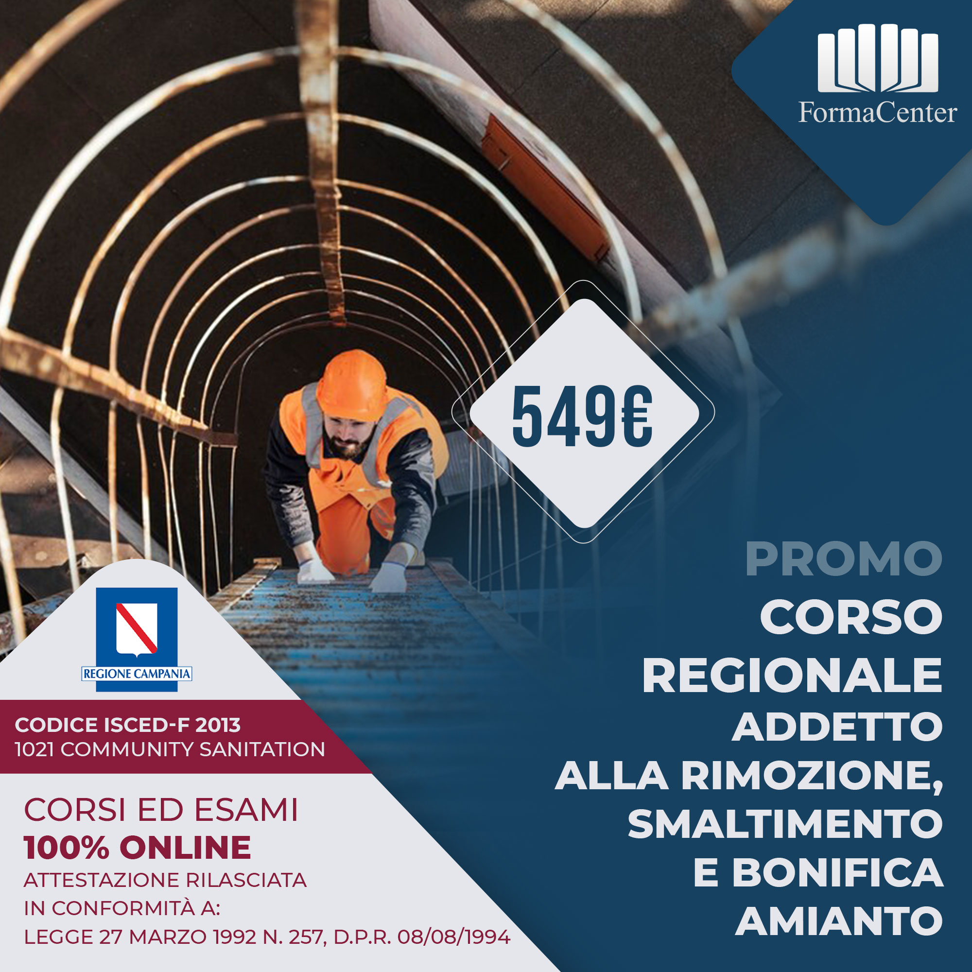 Addetto alla rimozione, smaltimento e bonifica amianto