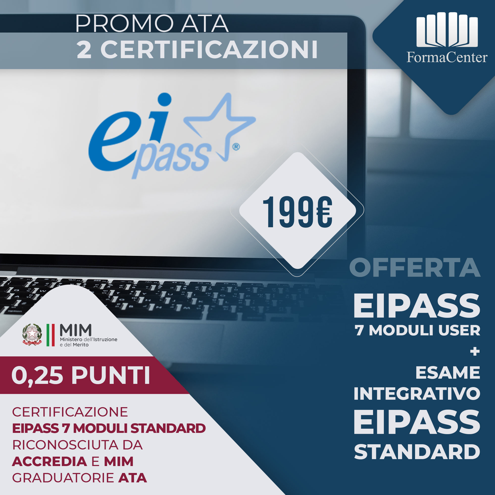 EIPASS 7 MODULI USER + ESAME INTEGRATIVO EIPASS STANDARD