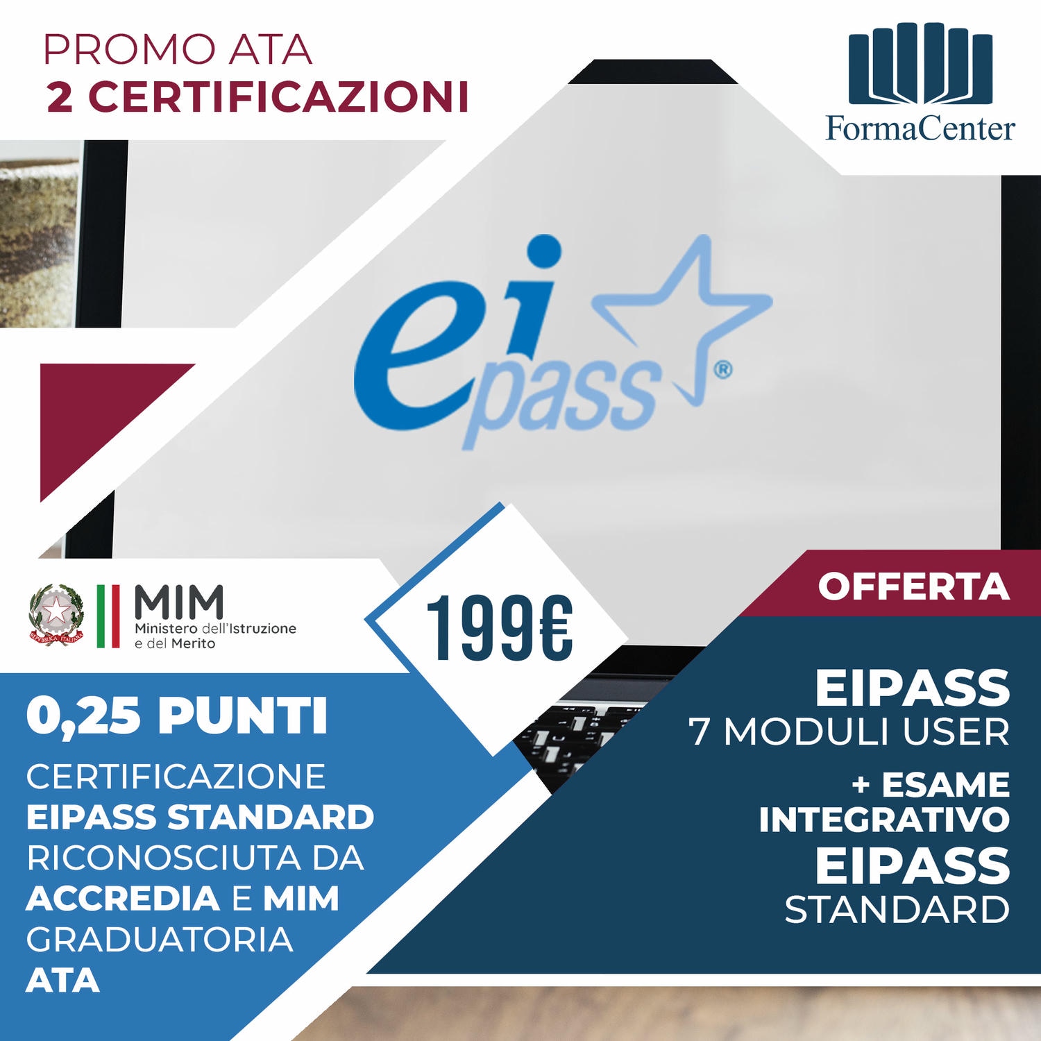 EIPASS 7 MODULI USER + ESAME INTEGRATIVO EIPASS STANDARD