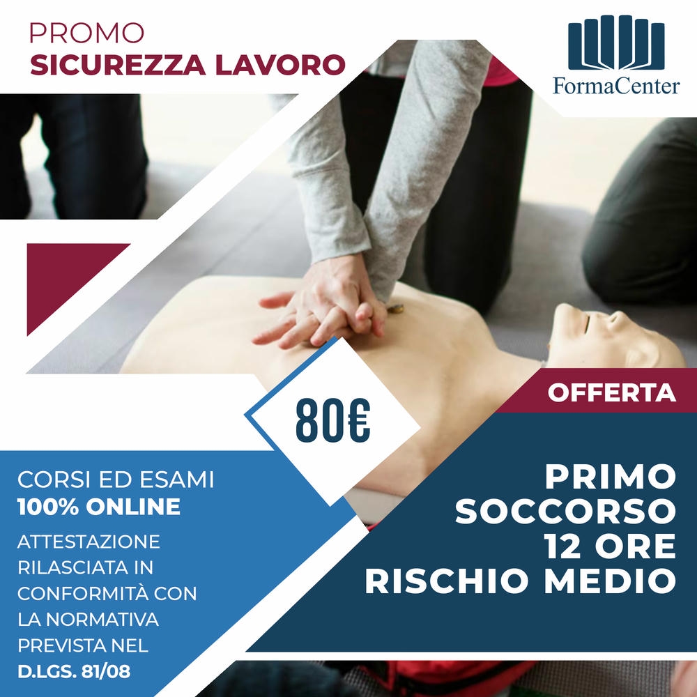 Corso addetto primo soccorso - Rischio Medio (12 ore) - Aziende Tipo B e C